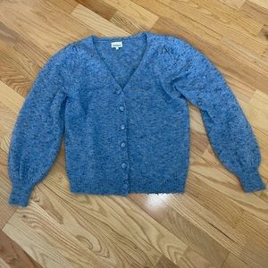 Knit Heartloom blue button up cardigan sweater